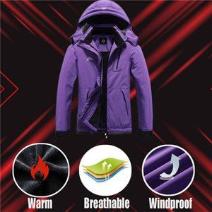 Women's‎ Plus Size Warm Winter Coat Hooded Waterproof Ski Jacket Mountain